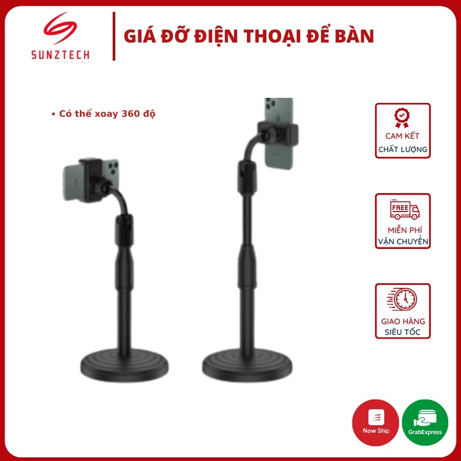 Giá đỡ điện thoại đa năng cao cấp để bàn, kẹp điện thoại livestream quay video, xem phim tiện dụng