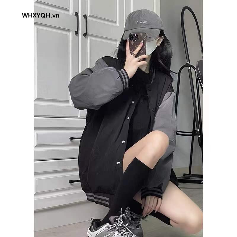 freeship Áo Khoác Bóng Chày Form Rộng Kiểu Dáng Mới KM FASHON