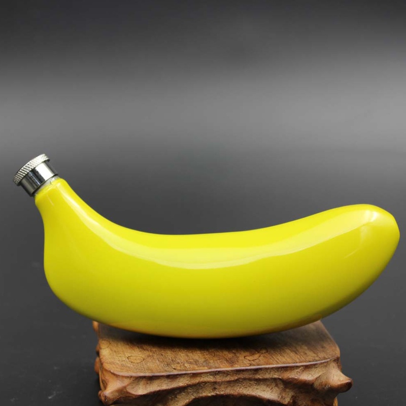 Bình Đựng Rượu 5Oz Bằng Thép Không Gỉ Hình Lá Cờ Chuối Độc Đáo