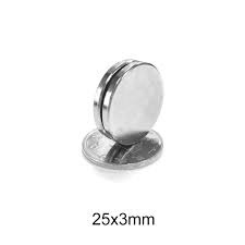 Nam châm 25x3mm GAOMS, tròn mỏng dẹt lực hút siêu mạnh mạ niken