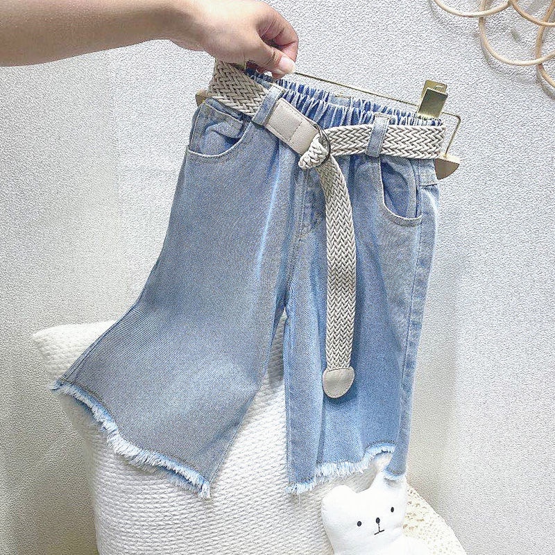 Quần jean ống rộng phong cách Hàn Quốc thời trang xuân hè mới cho trẻ em