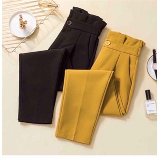 Quần baggy cạp phối bèo công sở