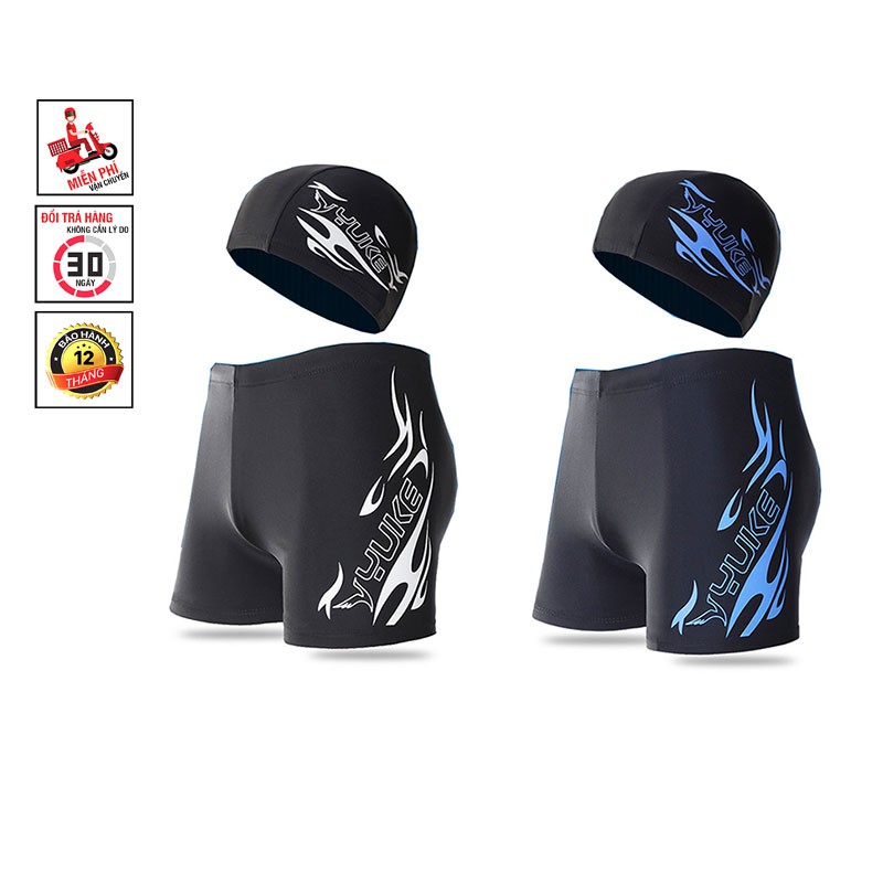 Quần Bơi Nam YUKE Ngắn Co Dãn 4 Chiều Kèm Mũ Bơi Cao Cấp