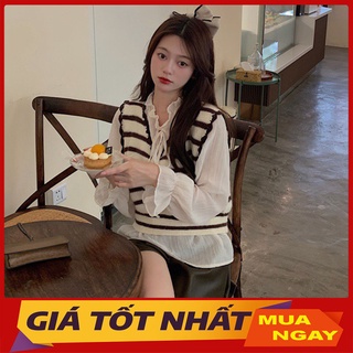 Sét sơ mi kèm gile len cực xinh m0905