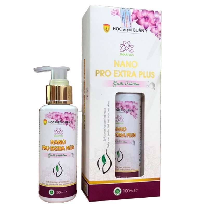 Dung dịch vệ sinh Nano Pro Extra Plus của Học viện Quân Y giúp làm sạch và giữ hương thơm lâu