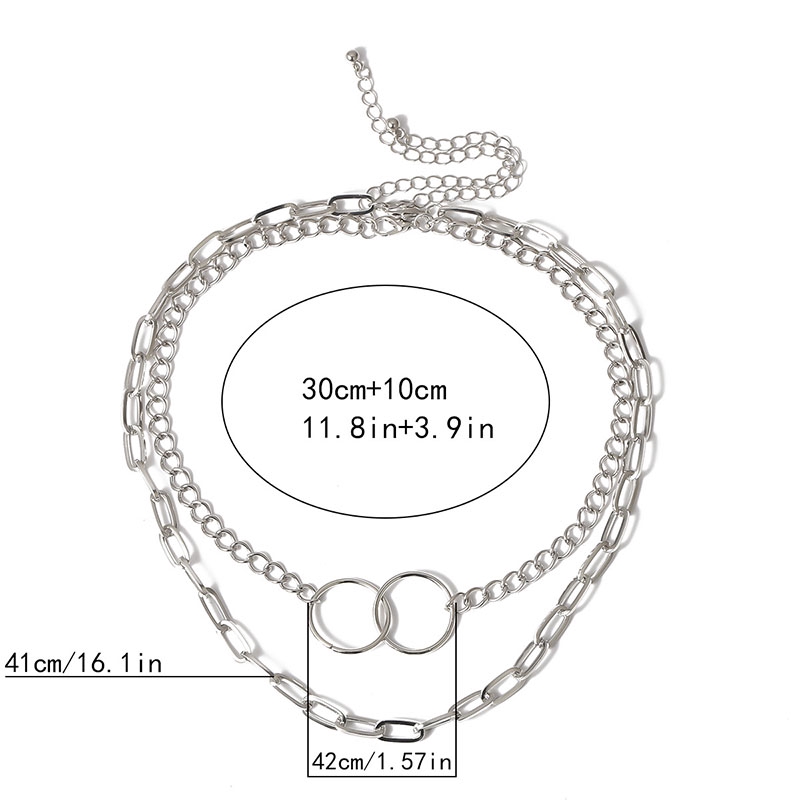 Vòng cổ choker nhiều lớp mặt hình vòng tròn thời trang cho nữ