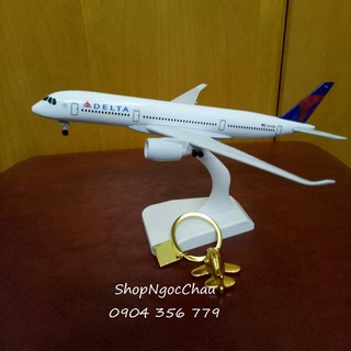 Máy bay mô hình tĩnh A350 Delta 20cm có bánh xe