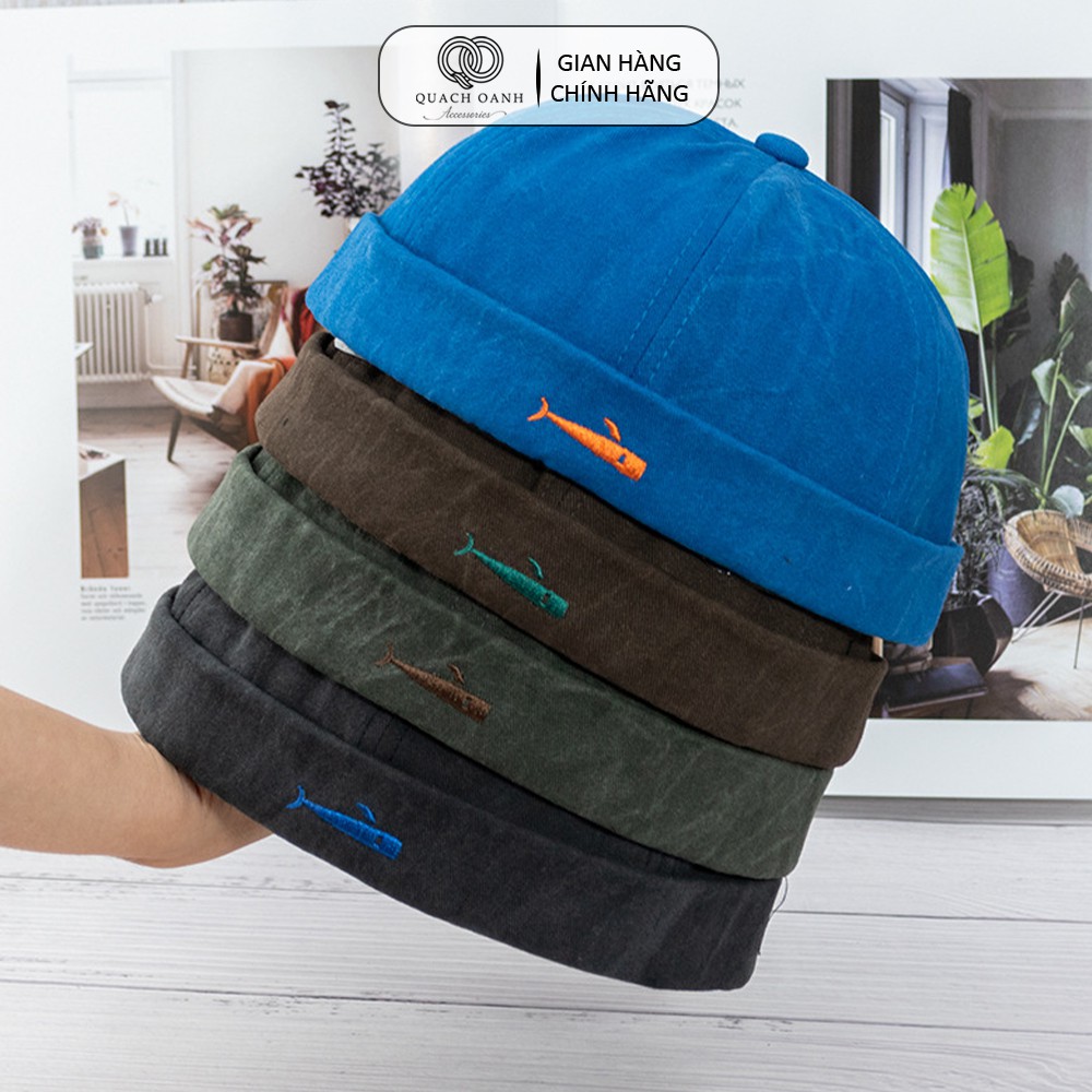 Mũ quả dưa địa chủ beanie unisex QO ACESSORIES không vành họa tiết cá MU61