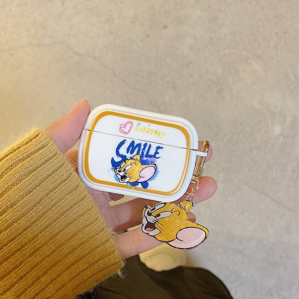 Vỏ Bảo Vệ Hộp Sạc Tai Nghe compatible AirPods3 Pro compatible AirPods3 2Gen Hình Mèo Và Chuột Dễ Thương