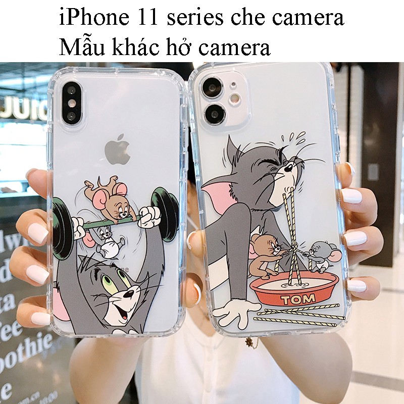 Ốp iPhone trong dẻo hình Tom and Jerry ngộ nghĩnh đáng yêu. Dành cho SE/7/7plus/8/8plus/X/XS/XsMax/11/11ProMax