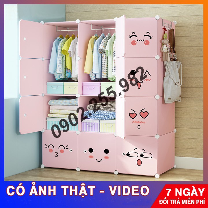 [SIÊU HOT] TỦ NHỰA LẮP GHÉP 12Ô  ĐỂ ĐỒ CHO BÉ ĐA NĂNG THÔNG MINHSÂU 47CM, TẶNG KÈM MÓC CÀI SƯỜN