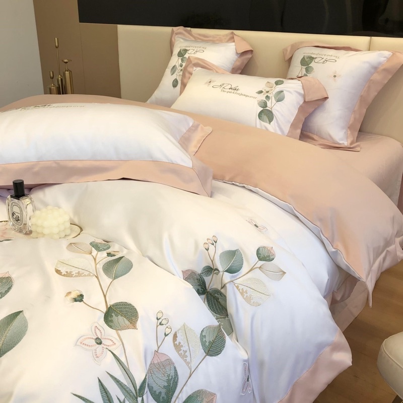 Bộ chăn ga gối Lụa silk-chăn ga gối chất lụa mềm mát không nhăn không xù hàng nhập khẩu cao cấp