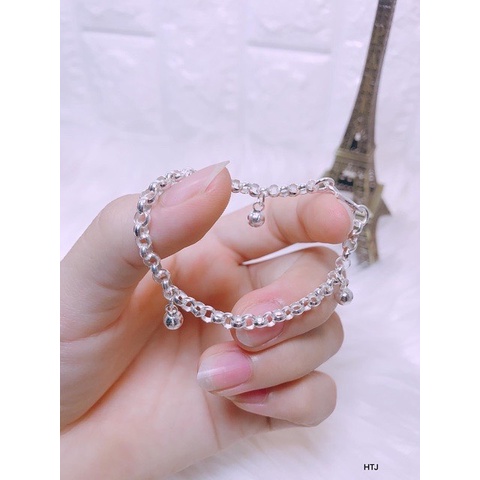 Lắc tay bé, lắc tay bé bạc ta họng mo, mix 3 chuông nhò ( k kêu )