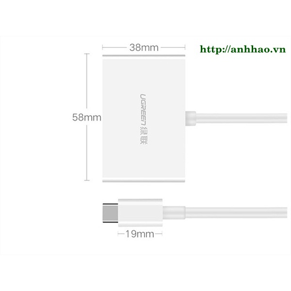 Cáp chuyển đổi USB Type C sang HDMI và VGA Ugreen 30843 cao cấp _Hàng chính hãng