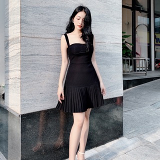 Váy 2 dây đuôi váy xếp ly V478 KYMIE