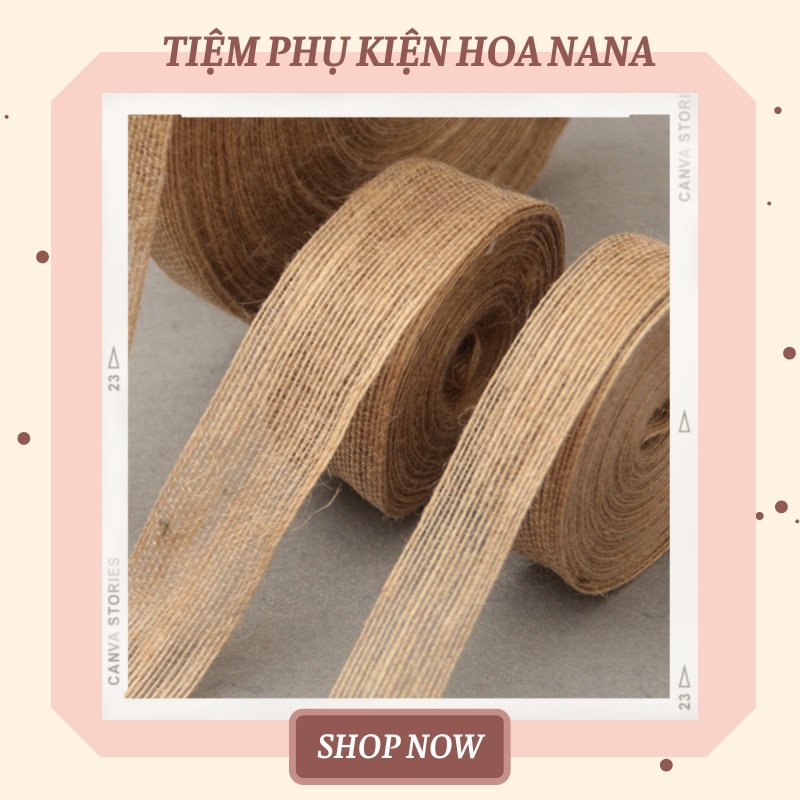 Dây Ruy Băng Thừng Gai Xương Cá, Khổ 2cm & 3.8cm, Phong Cách Vintage, Trang Trí Quà Tặng - Đồ Dùng