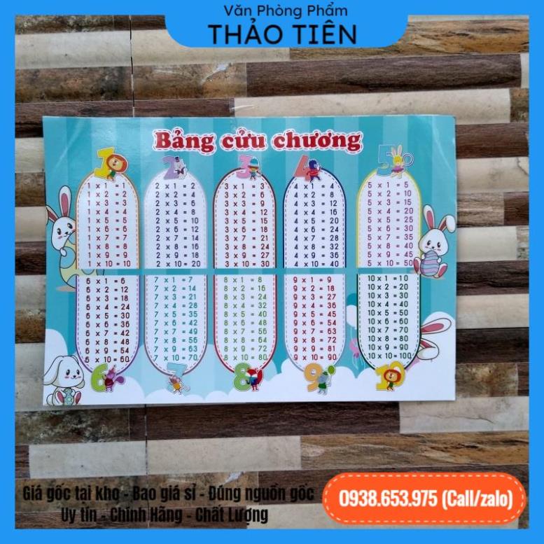 🔥kho sỉ vpp🔥 Bảng cửu chương, bảng chia, bảng chữ cái và đếm số, công thức toán tiểu học - VPP Thảo Tiên
