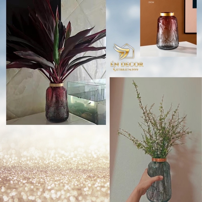 Lọ Hoa Thuỷ Tinh, Lọ Hoa Decor, Trang Trí Nhà Cửa, Én Decor