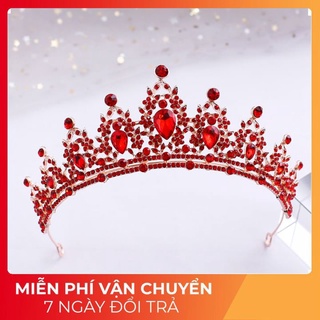 vương miện đỏ đính đá lấp lánh ms 82