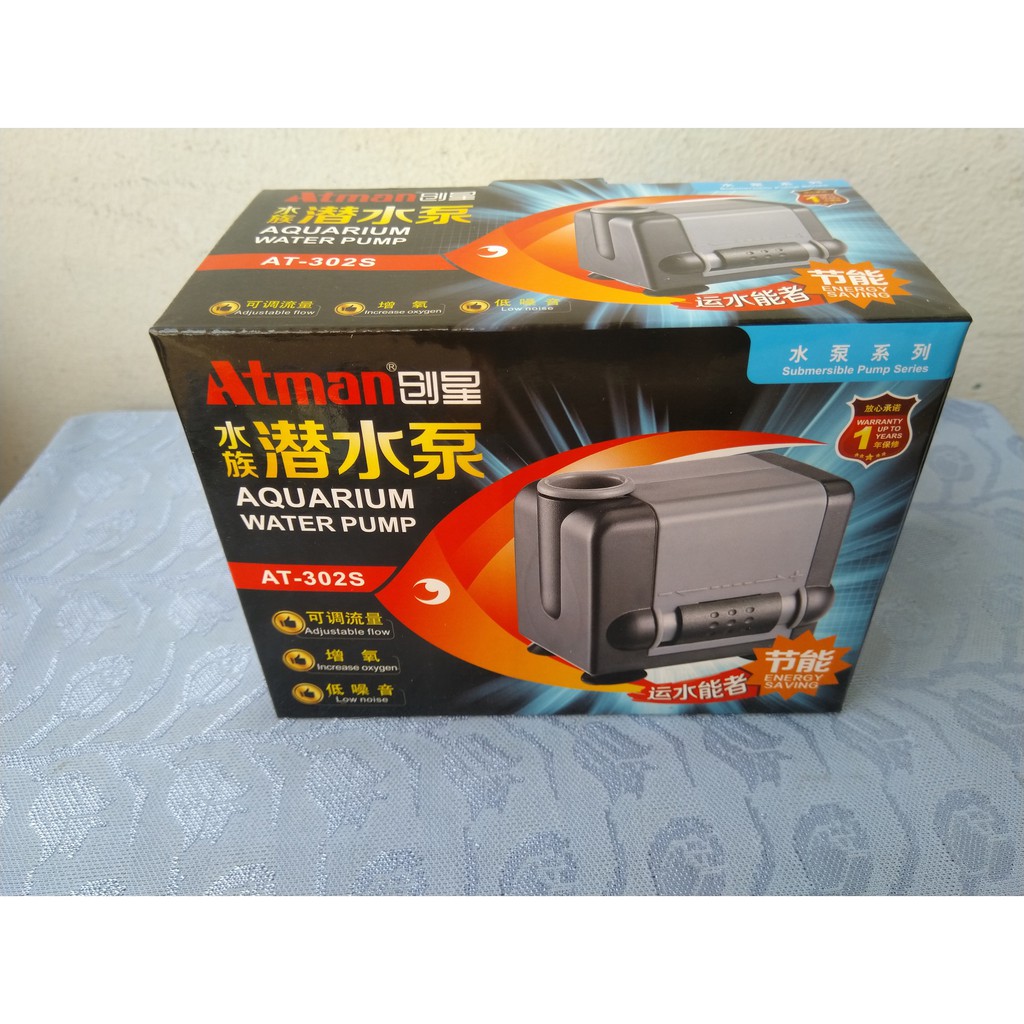 Máy bơm Atman 302S, 5W-450L/hr dùng cho hồ cá.