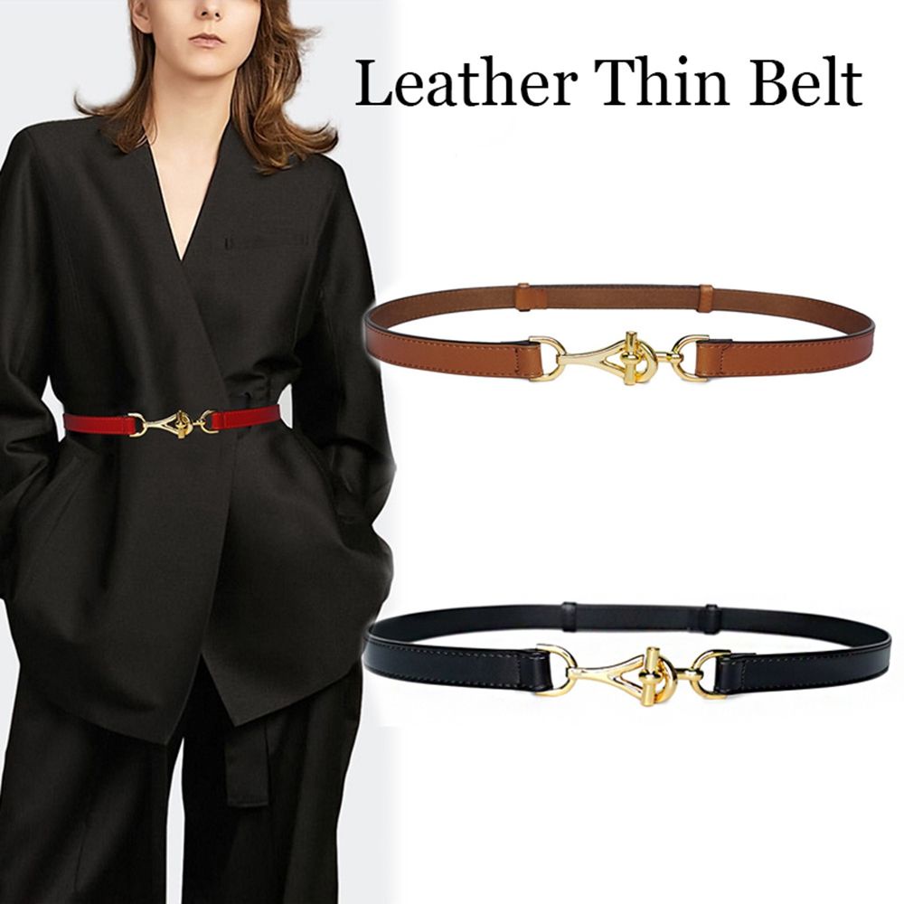 Thắt lưng da PU khóa kim loại kiểu cổ điển phong cách Hàn Quốc cho nữ