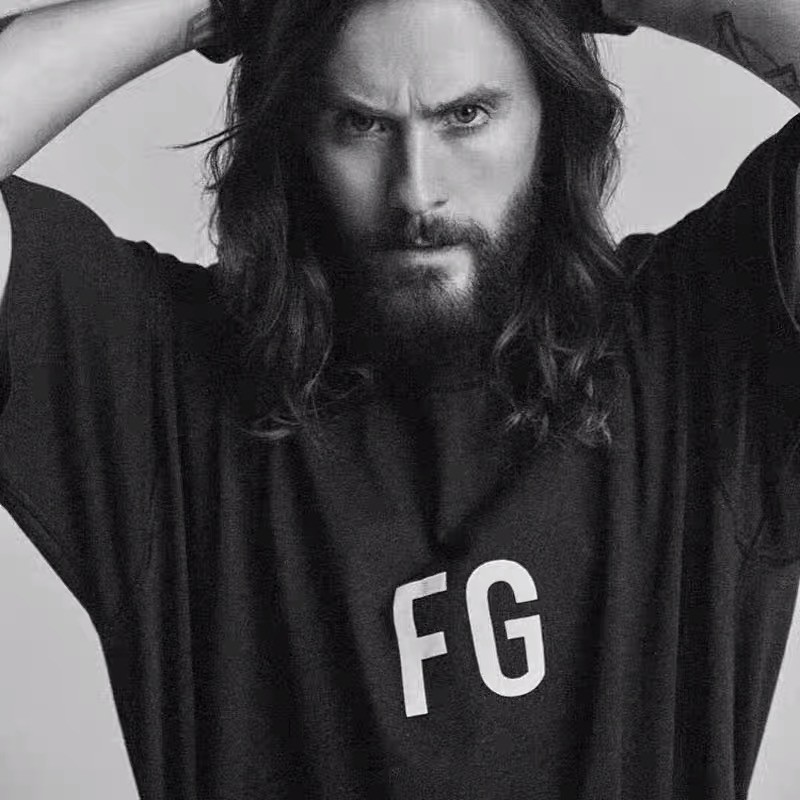FEAR OF GOD Double Line Letter Print Loose All-match Short Sleeve T-Shirt