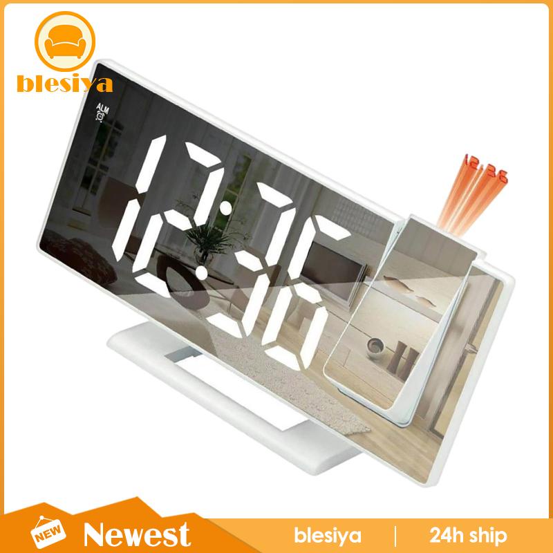 [Blesiya] Đồng Hồ Báo Thức Kỹ Thuật Số Với Đèn LED Chiếu Gắn Tường