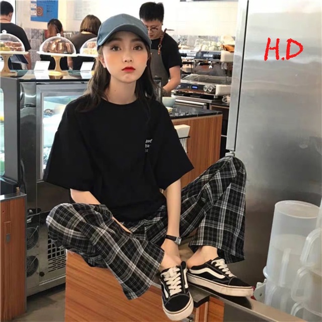 Sét áo ready + quần kẻ thô HĐ12