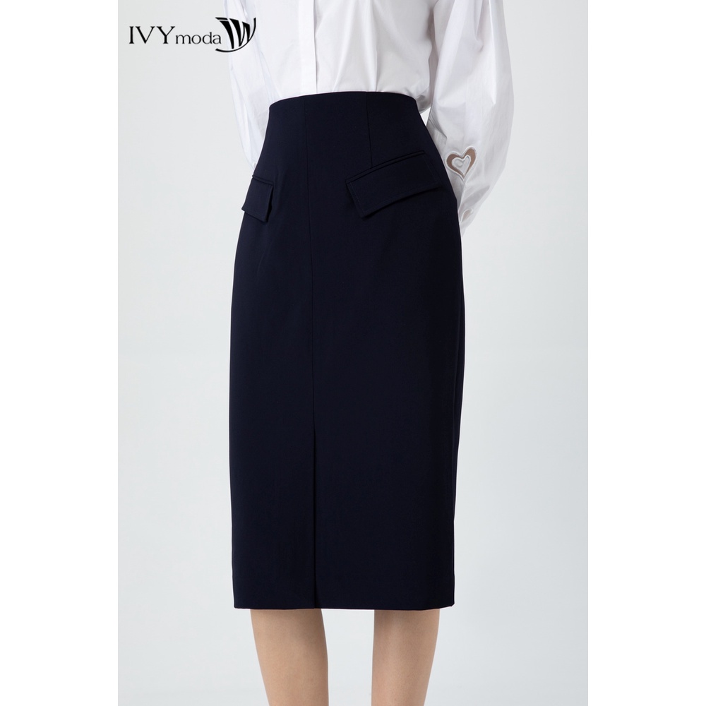 Chân váy bút chì nữ 2 lớp IVY moda MS 31M6640