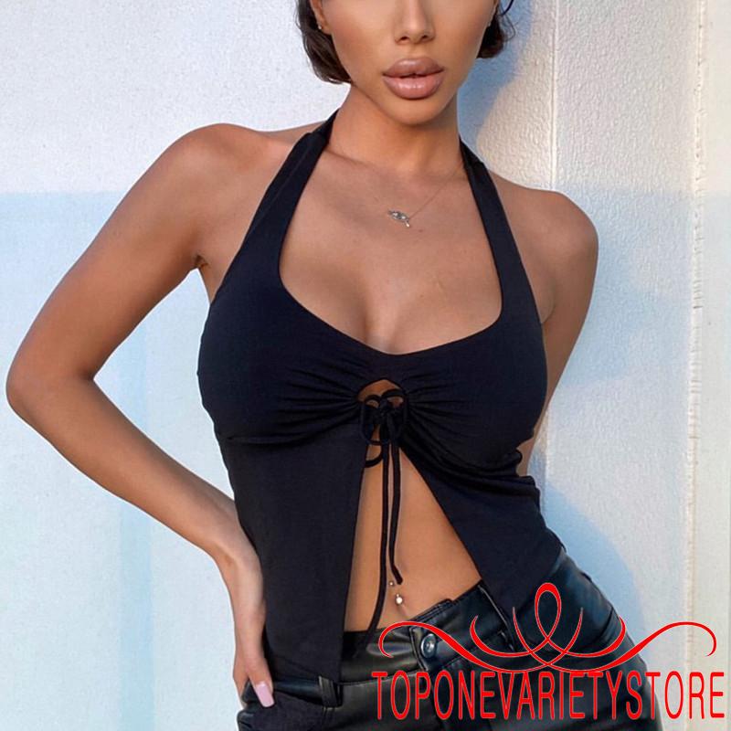 Áo Nữ Không Tay Cổ Chữ U Màu Trơn Gợi Cảm