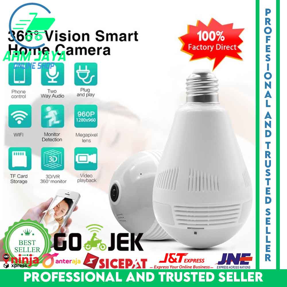 Bóng Đèn Camera 3d 360 Độ Kết Nối Wifi V380 P2p