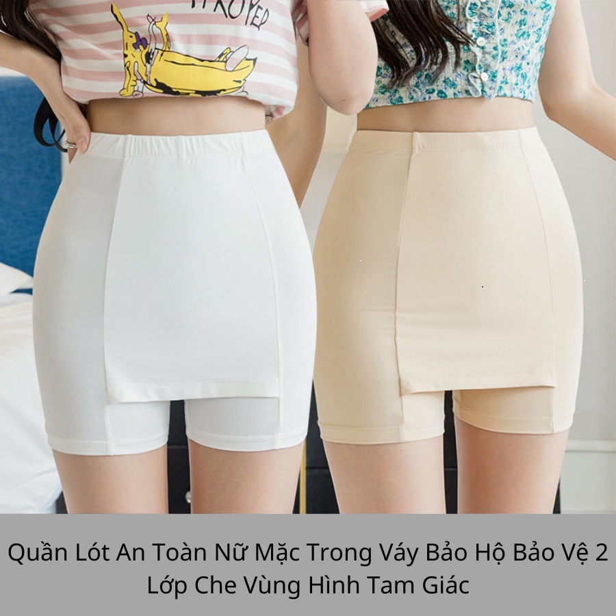 Quần bảo hộ - quần mặc váy 2 lớp che kín vùng tam giác, chất su mềm mịn mát mẻ