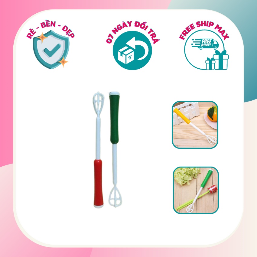 Cây đánh tạo bọt cà phê cầm tay, Que đánh trứng bằng nhựa có lò xo, nhiều màu giao ngẫu nhiên| Viet Shop Da Nang