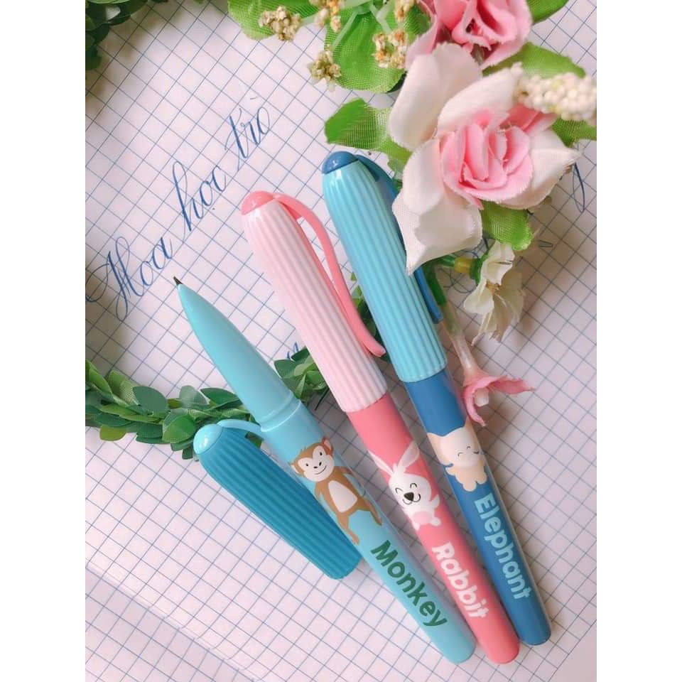 Bút hình khỉ, voi, thỏ ngòi trơn nét đều đặc biệt phù hợp cho HS lớp 1-5 viết bài hàng ngày