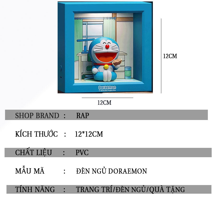 Đèn ngủ cảm ứng Doraemon cao cấp nhiều màu dễ thương mô phỏng phòng ngủ Nobita dùng để trang trí quà tặng Ráp
