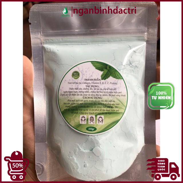 Bột đắp mặt nạ Bạc Hà gói 100gr, giảm mụn, mờ thâm