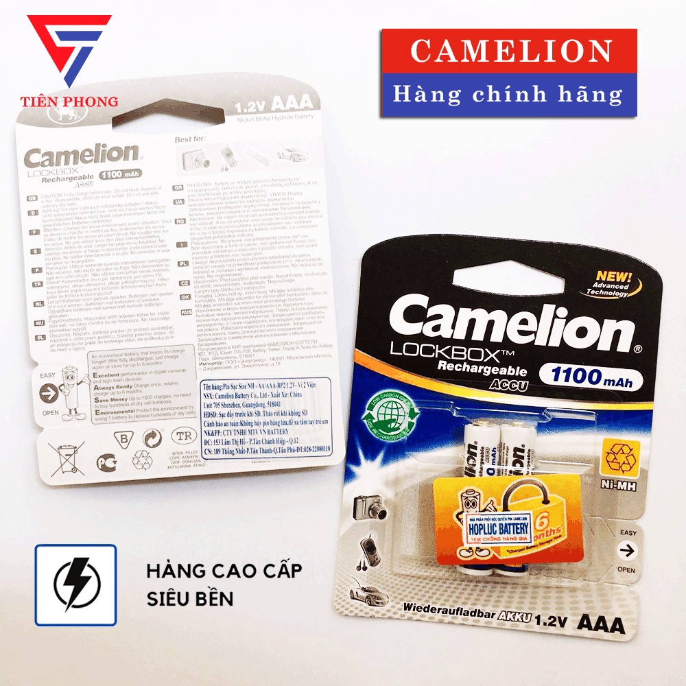 Pin sạc AAA Camelion 1100mAh, pin đũa sạc lại chính hãng