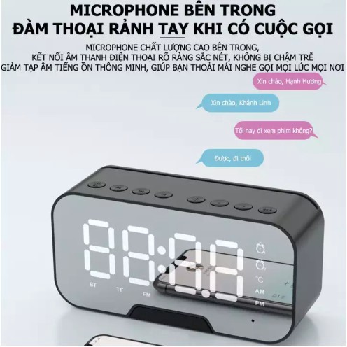 Loa mini có Radio FM kiêm đồng hồ để bàn - Phiên bản mới dùng pin sạc tiện dụng - Shop Phụ Kiện HCM