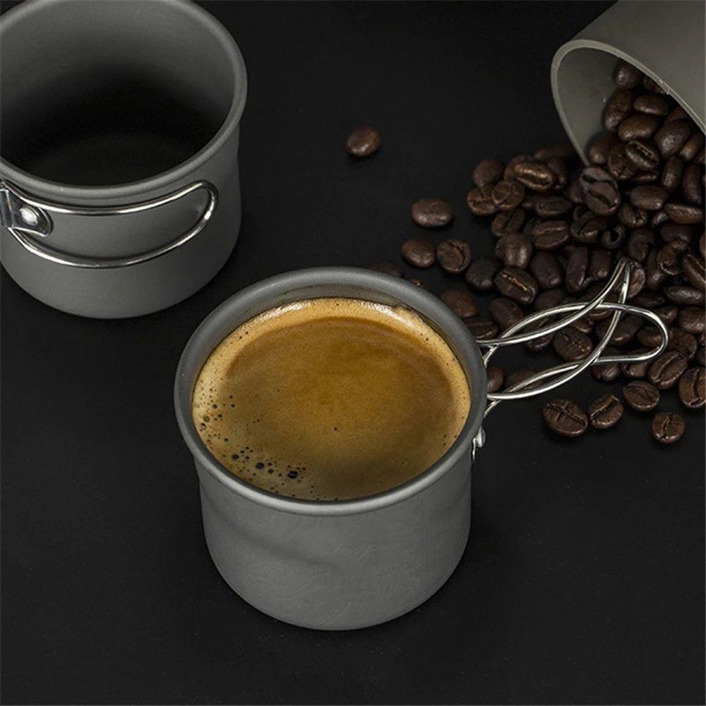 Bộ Cốc Uống Trà / Cà Phê Bằng Thép Không Gỉ Tiện Dụng Mang Theo Du Lịch / Cắm Trại