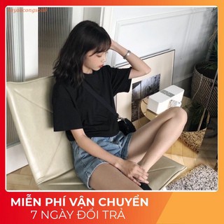 Áo thun nữ croptop, áo form rộng thun cotton ngắn tay