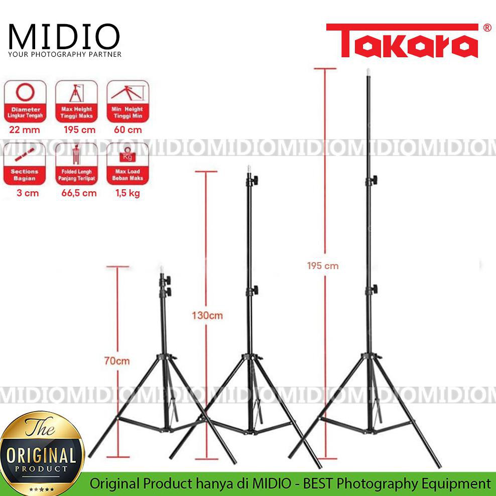 Giá Đỡ Đèn Flash Takara Spirit 0 Tripod 195cm Kèm Túi Đựng Tiện Dụng Cho Studio