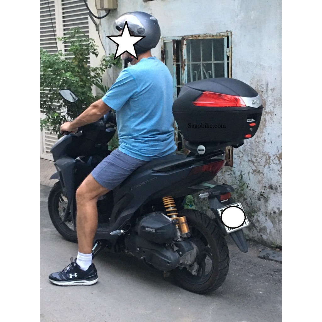 Thùng xe Vario, thùng Givi B34N và baga SRV Vario, hàng Givi chính hãng, bảo hành 2 năm