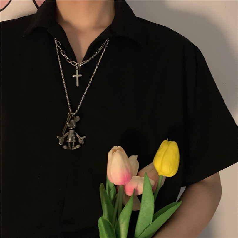 Dây Chuyền Hàn Quốc Họa Tiết Hoạt Hình Dễ Thương 12444 Dành Cho Cặp Đôi