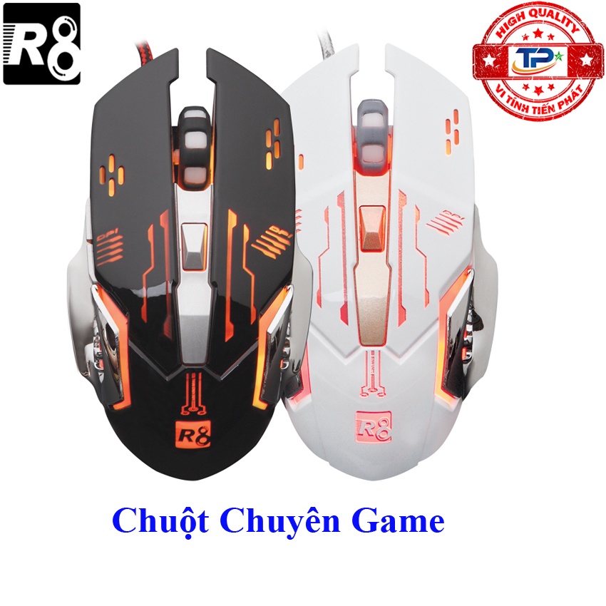 Chuột Chuyên Game R8 1637 Led 7 Màu 7D (màu trắng)