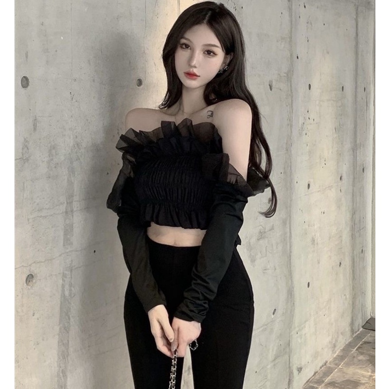 Áo Kiểu Trễ Vai Tay Dài Thời Trang Mùa Thu Cho Phái Nữ