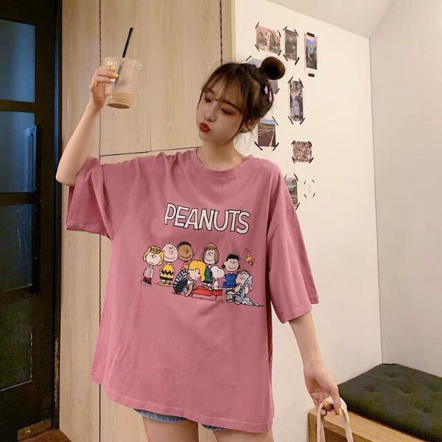 Áo thun tay lỡ phông Unisex nam nữ oversize form rộng ulzzang PEANUTS KOMBOH A24