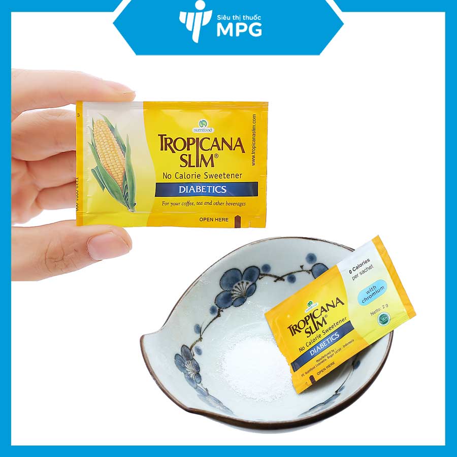 ĐƯỜNG BẮP ĂN KIÊNG/ ĐƯỜNG ĂN KIÊNG TROPICANA SLIM DIABETICS - hộp 100gr ( 50 gói x 2gr )