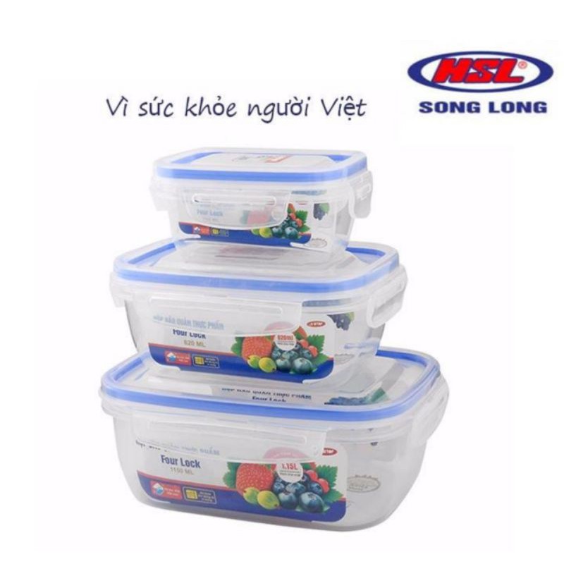 Combo 3 hộp trữ đông nhựa Song Long