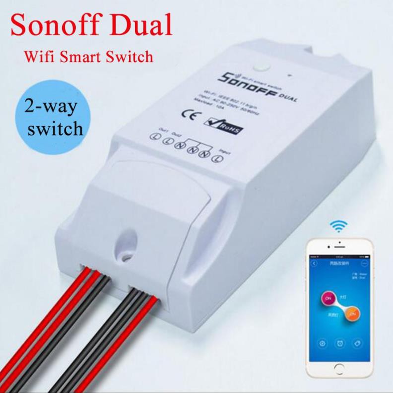 Công tắc Sonoff Dual thông minh 2 kênh điều khiển qua wifi