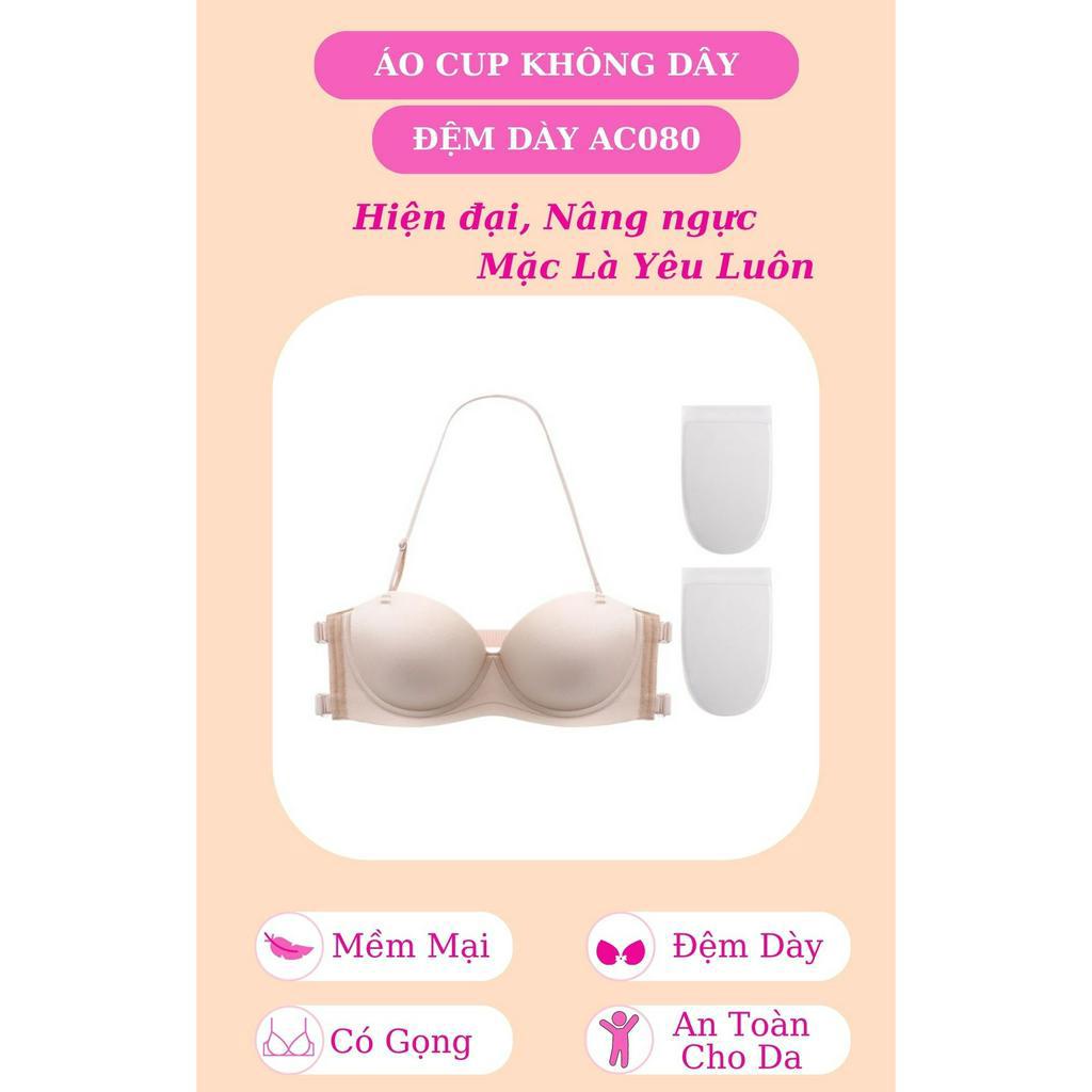 Áo lót dán ngực hở lưng Miyours Fashion & More AC080 có gọng, đệm dày nâng ngực không dây chống tụt